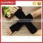 V-413 Women Knitted Cable Long Soft Winter Braided Arm Fingerless Mitten Gloves Knit Arm Warmer