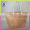 women newest fashion brown color jute and cotton material shoulder tote bag style cotton handle