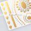 Beauty product radiant custom gold tattoo sticker waterproof temporary tattoo sticker shining gold foil flash tattoo