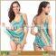 Fashion Foral Printed Slimming One Piece Swimsuit Backless Womens Swimwear