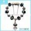 Newest Vogue Design Black Beads Pendent 925 Sterling Silver Bracelet Wholesale