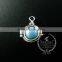 22mm round setting silver platd steam punk blue,orange,green,purple,sky blue and champage ceramic DIY pendant charm 1830068
