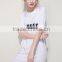 Girls Casual Long T-shirt Wholesale Pure White T-shirts With Letter Printed Loose Long Plain White T-shirt