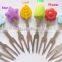 New Design 4 different Christmas shape Dinner Tools Salad silicone fruit fork set