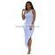 Bonvatt Women Backless High Stretch Fitness Mini Dress Long Zipper Back Tight Dresses for Wholesale
