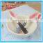 New Arrival Salad Bowl Set Ceremic Salad Bowl Rabbit Decoration Spoon Bowl Set