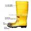 yellow steel toe steel midsole pvc safety boots