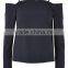 Experienced Factory Fast Delivery Tie Back Cotton Straps Long Sleeve Black Top