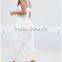 Guangzhou wholesale clothing OEM Sweetheart Neck White Linen Dress