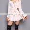 New arrival pretty lovely long sleeve v neckline pink romper playsuits for women