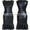 Sexy Women Party Wear Pencil Sleeveless Dress Fashion Leather Back Zipper Dresses 2016