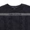 Boys' custom long sleeve crew neck plain black hand knit sweater for wholesale