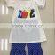high quality 2 piece girls ruffle back to school clothing outfits baby pencil clothes