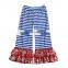 2017 Yawoo new designs ruffle tunic match stripe pants wholesale children clothing usa