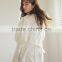 Women Shirt Dress Sweet Ruffles Unique Back Buttons Closure Lantern Long-sleeved Ladies Sweet White Robe Dress