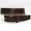 Brown embossed cow hide leather belt for men