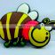 soft pvc cute yellow bee shaped rubber magnet for fridge decor