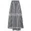 2016 new design elegant black and white vertical stripe high waist flexible waist bandage A-line skirt