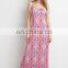 Custom design latest casual printed long dress bohemian quality maxi plus size dresses