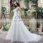 Glamorous Applique Beaded Sweetheart Sleeveless Lace-Up A Line Tulle Wedding Dresses SQS044