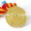 Wholesale cheap custom gold plated sports medals China police star military medal with ribbon
