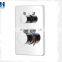 Dual handle ABS cover ceramic cartridge concealed shower mixer valve