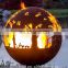 800mm Diameter 5mm Thickness Rusty Steel Fire Globe
