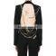 Ladies Fashion Casual Suit With Back Metal Chain Decoration Black Suit Jacket Women Blazers Suits