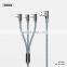 Remax 2020 New Arrivals Mobile Micro USB Cable Braided  3 in 1 Charging lighting / micro / type c Cable