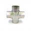 Pipe fitting union 4-way ss304 ss316l cross stainless steel pipe fitting