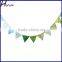 Handmade Fabric Bunting Mix Green Floral Styles 12 Flags for Parties Weddings PL003