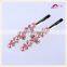 Charming Factory Price Multi Colors Elegant Hair Grips Metal Crystal Decorated Flower Shape Ceramic Beads Hair Clips For Girls