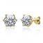 Real 1 Carat D Color Moissanite Stud Earrings For Women 100% 925 Sterling Silver Gold Color Sparkling Wedding Fine Jewelry