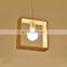 Modern simple geometry restaurant hanging light Nordic woodiness chandelier