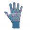 HDD ladies blue cotton palm garden gloves dotting garden gloves,garden work protection gloves