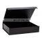 Custom ribbon bow a4 shallow black laminated presentation gift box with magnetic lid