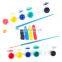 High quality paints acrylic,12colors paints strips with brush for kids.12 strip pot 5 ml acrylic paint set with brush
