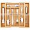 Vitalucks bamboo expandable kitchen drawer tray adjustable cutlery bamboo drawer organizer