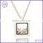 Square 22mm stainless steel clear glass locket