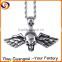 Stainless steel mexican skull wing necklace jewelry set