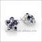 925 Stering Silver Created Blue Sapphire Set Gemstone Jewelry Hong Kong Wholesale