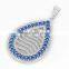 CYW cheap s925 sterling silver pendan Micro pave with bule zircon wholesale custom jewelry pendant