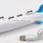 Submarine Shape USB 2.0 Hub Mini Portable Hub 4-Port Hub