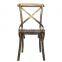 antique bronze metal cross back dining chair