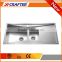 Two holes double bowl small brushed commerical kitchen stainless steel sink