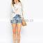 Wholesale 2015 Latest Designs Lace Neck Fashion Blouse For Women