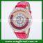 Fashion rhinestone casual cheap leather watch strap for ladies
