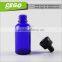 childproof and temper evident blue amber clear glass dropper bottle for e liquid