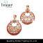 Bohemia ethnic jewelry golden alloy orange crystal round drop earrings jewelry for women fashion jewelry