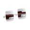 Wholesale Striped Stainless Steel Red Wood Cufflink